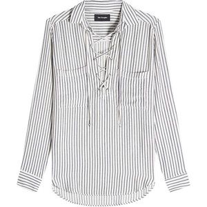 The Kooples Lace Up Striped Shirt